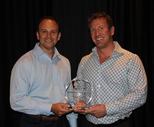 Dr Jason Crist receiving TN Chiropractor of the Year Award